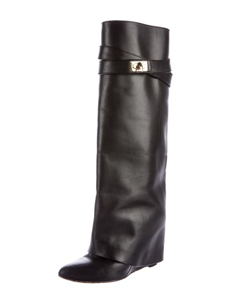 givenchy shark lock fold over boots|givenchy shark lock boots review.